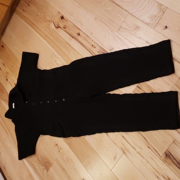 NAIF Pants - Naif Montreal 100% Cotton Gauze-like Texture Black Jumpsuit